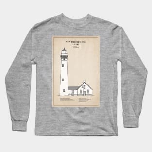 New Presque Isle Light Lighthouse - Michigan - SBD Long Sleeve T-Shirt